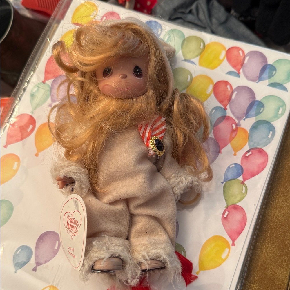 Precious Moments Plush Doll with Blonde Hair and Cream Outfit